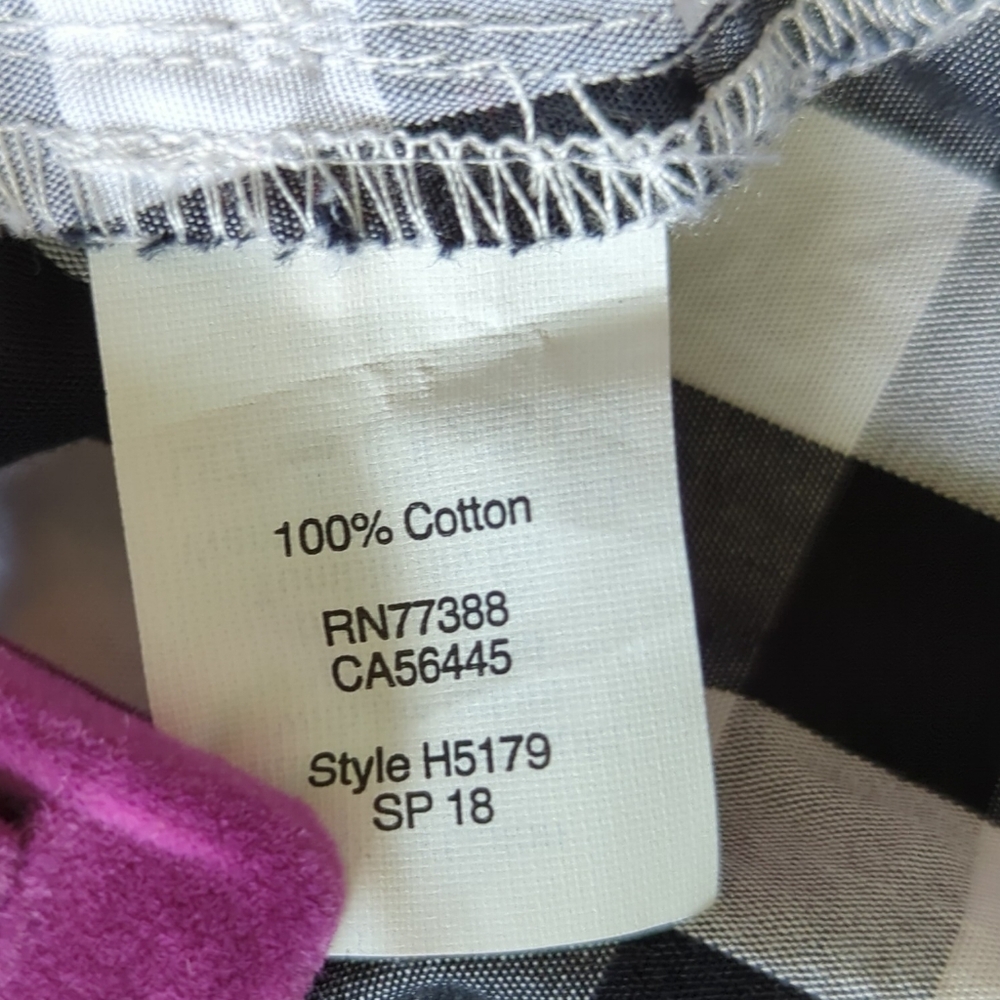 J. Crew Black & White Check 100% Cotton Skirt w Tie Unlined Slash Pockets Size 6 - Picture 6 of 7
